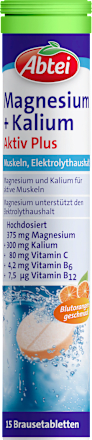 Brausetabletten Magnesium + Kalium Aktiv Plus Abtei