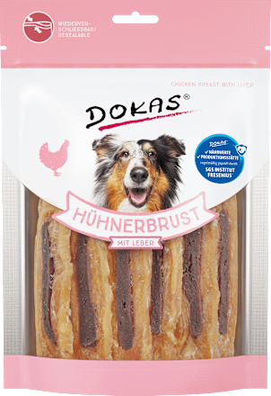Kausnack Hund, Hühnerbrust mit Leber DOKAS
