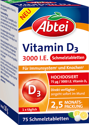 Vitamin D3 3000 I.E. Schmelztabletten Abtei