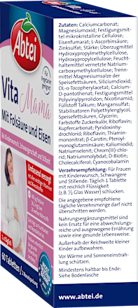 Prehransko dopolnilo s folno kislino in železom Vita Mama  Abtei