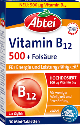 Vitamin B12 500 + Folsäure Mini-Tabletten Abtei