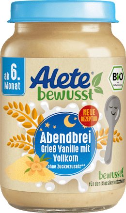 Abendbrei Grießbrei Vanille & Vollkorn ab dem 6. Monat Alete