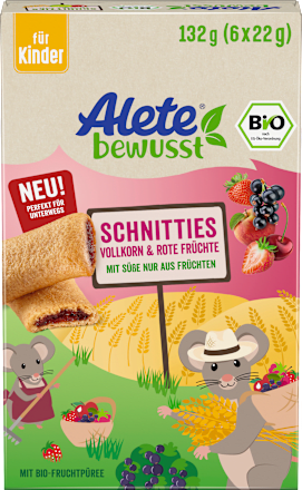 Kindersnack Schnitties Vollkorn Rote Früchte (6x22 g), ab 3 Jahren Alete bewusst