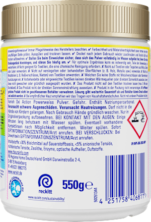 Fleckenentferner Pulver Powerweiß Vanish Oxi Action