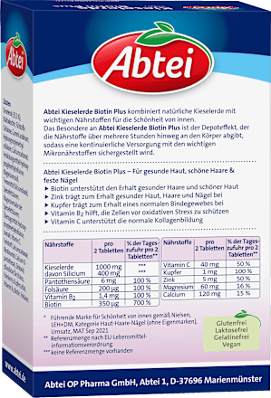 Kieselerde Biotin Plus Tabletten 56 St Abtei