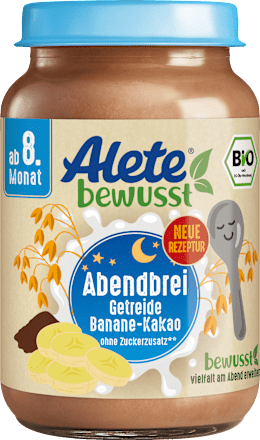 Abendbrei Getreide Banane Kakao ab dem 8.Monat Alete