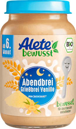 Abendbrei Grieß Vanille ab dem 6. Monat Alete bewusst
