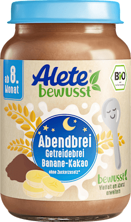 Abendbrei Getreide Banane Kakao ab dem 8.Monat Alete bewusst