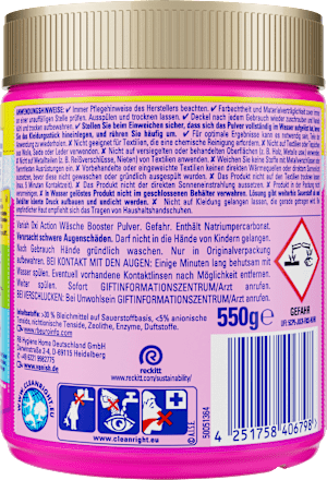 Fleckenentferner Wäsche Booster Pulver Vanish Oxi Action