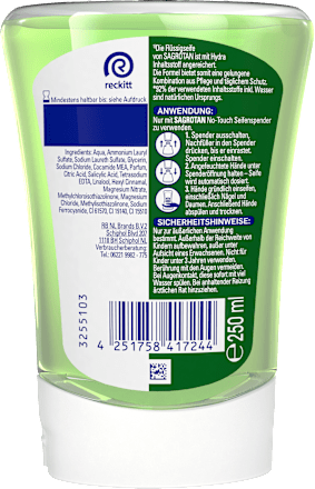 Seifenspender No Touch Green Tea & Citrus Summer Nights, Hydra Care Nachfüllpack Sagrotan