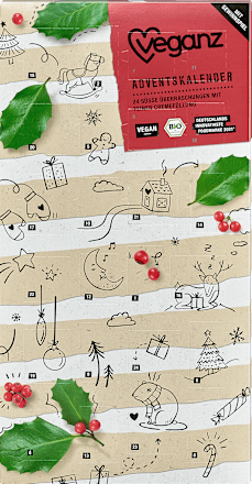 Adventskalender 24 süße Überraschungen mit feiner Cremefüllung Veganz
