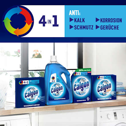 Waschmaschinenreiniger Wasserenthärter Concentrated Power Pulver 4in1 Calgon