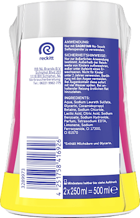 Flüssigseife No Touch Wildbeere, Nachfüllpack (2x250 ml)  Sagrotan
