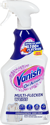 Multi-Flecken Weiß Vorwaschspray ohne Chlor Vanish Oxi Action