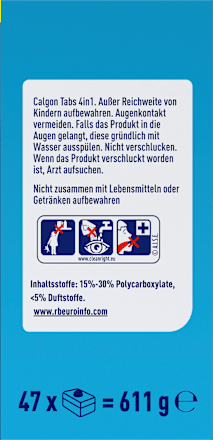 Waschmaschinenreiniger Wasserenthärter Power Tabs 4in1 Calgon