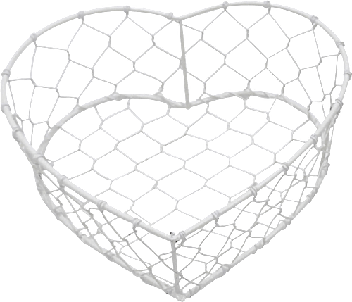 Drahtkorb Herzform, weiß Dekorieren & Einrichten