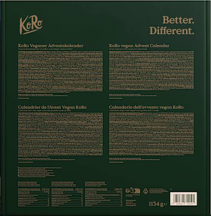 Adventskalender 2024 mit 24 veganen süßen & salzigen Snacks KoRo