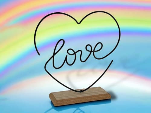 Metallaufsteller "love", Herz, schwarz Dekorieren & Einrichten