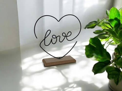 Metallaufsteller "love", Herz, schwarz Dekorieren & Einrichten