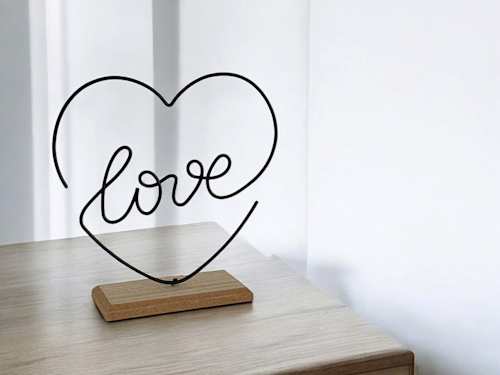 Metallaufsteller "love", Herz, schwarz Dekorieren & Einrichten