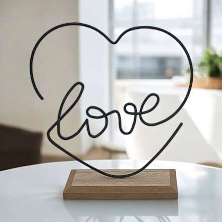 Metallaufsteller "love", Herz, schwarz Dekorieren & Einrichten