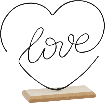 Metallaufsteller "love", Herz, schwarz Dekorieren & Einrichten
