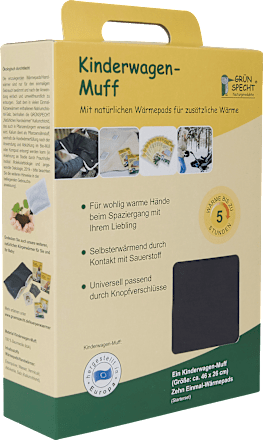 Kinderwagen-Muff, anthrazit Grünspecht