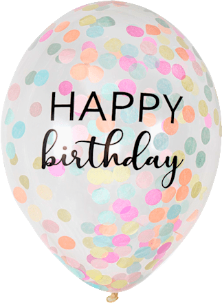 Luftballon-Set "Happy Birthday" Konfetti-Mix, Pastell  Dekorieren & Einrichten