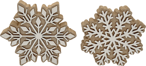 Holzschneeflocke, natur-weiß Dekorieren & Einrichten