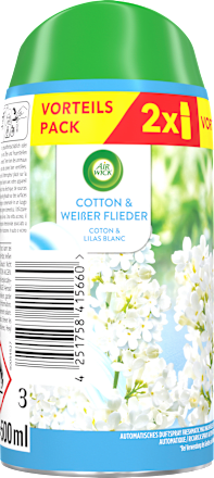 Lufterfrischer Freshmatic Duo Cotton & weißer Flieder Nachfüllpack (2x250 ml)  AirWick