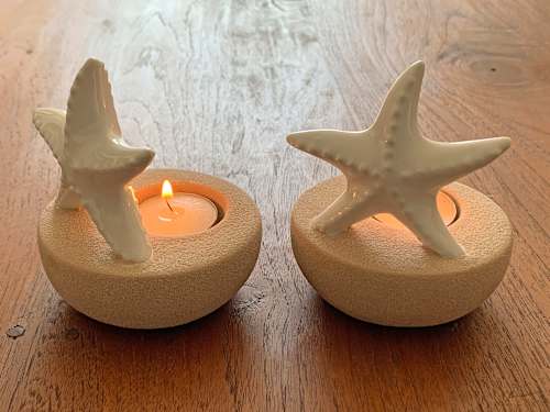 Teelichthalter aus Keramik, Seestern Dekorieren & Einrichten