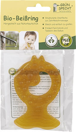 Beißring Bio, Naturkautschuk, Fisch   Grünspecht