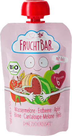 Quetschie Wassermelone, Erdbeere, Apfel, Birne & Reis ab 6 Monaten FruchtBar