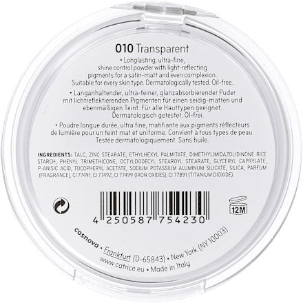 All Matt Plus Shine Control kompaktni puder – 010 Transparent CATRICE