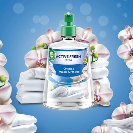 Lufterfrischer Active Fresh Cotton & Weiße Orchidee Starterset AirWick