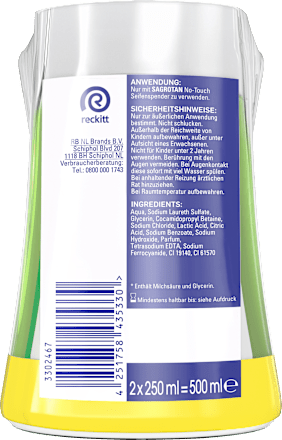 Flüssigseife No-Touch Apfel, Nachfüllpack (2x250 ml)  Sagrotan