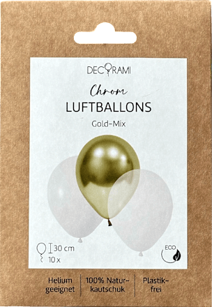 Luftballons Chrom, Gold-Mix DECORAMI