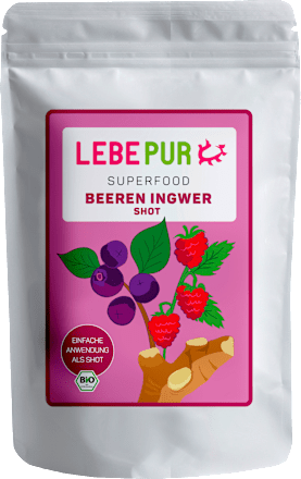 Superfood Pulver für Ingwer & Beeren Shot Lebepur