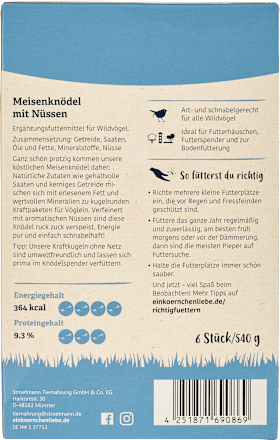 Vogelfutter Meisenknödel mit Nüssen elles