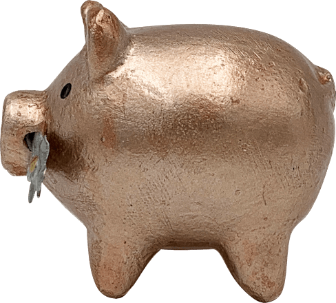 Keramikschwein mit Kleeblatt, roségold/metallic Dekorieren & Einrichten