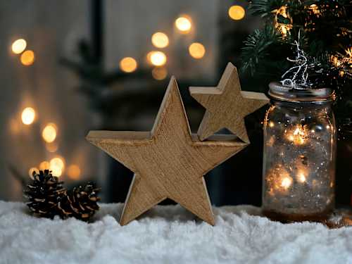 Holzstern, braun (10 cm) Dekorieren & Einrichten
