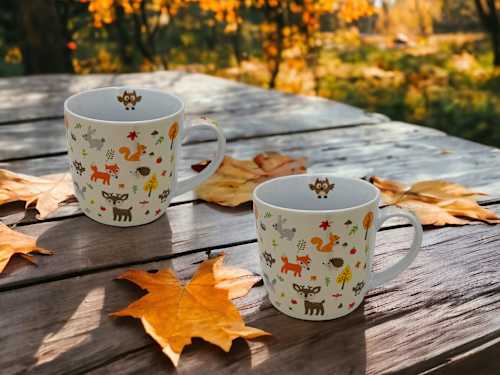 Kaffeebecher Herbstmotive Kinder, beige Dekorieren & Einrichten