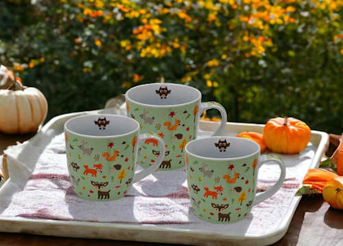 Kaffeebecher Herbstmotive Kinder, grün Dekorieren & Einrichten