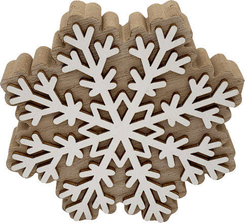 Holzschneeflocke, natur-weiß Dekorieren & Einrichten