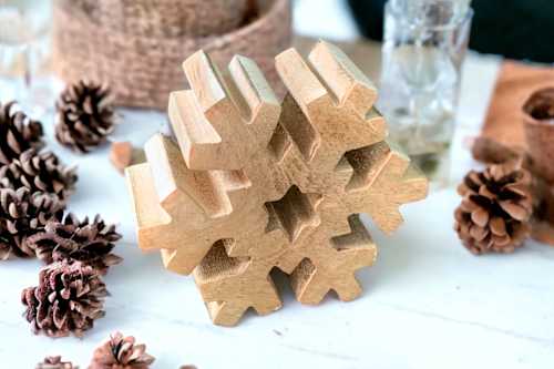 Holzschneeflocke, natur Dekorieren & Einrichten