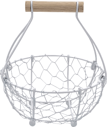 Drahtkorb mit Henkel, weiß, rund Dekorieren & Einrichten