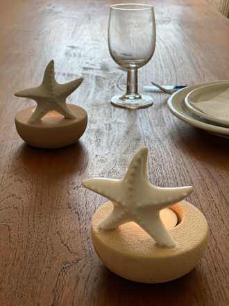 Teelichthalter aus Keramik, Seestern Dekorieren & Einrichten