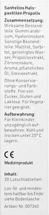 Halspastillen Propolis Sanhelios