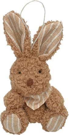 Plüschhase mit Halstuch, gestreiften Ohren & Füßen, braun-beige Dekorieren & Einrichten
