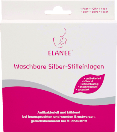 Stilleinlagen Silber waschbar (1 Paar) Elanee